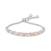 Thumbnail Image 1 of Previously Owned Diamond Bolo Bracelet Sterling Silver & 10K Rose Gold 9.5"
