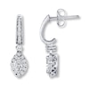 Previously Owned Diamond Earrings 3/8 ct tw Round/Marquise-Cut 10K White Gold