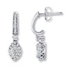 Thumbnail Image 1 of Previously Owned Diamond Earrings 3/8 ct tw Round & Marquise-Cut 10K White Gold