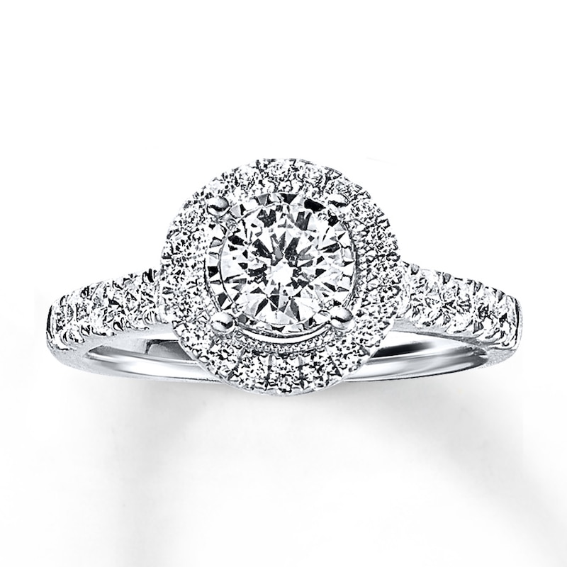 Main Image 1 of Previously Owned Diamond Engagement Ring 1-1/4 ct tw Round-cut 14K White Gold