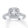 Thumbnail Image 1 of Previously Owned Diamond Engagement Ring 3/4 ct tw Princess & Round-cut 14K White Gold