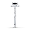Thumbnail Image 3 of Previously Owned Diamond Engagement Ring 3/4 ct tw Princess & Round-cut 14K White Gold