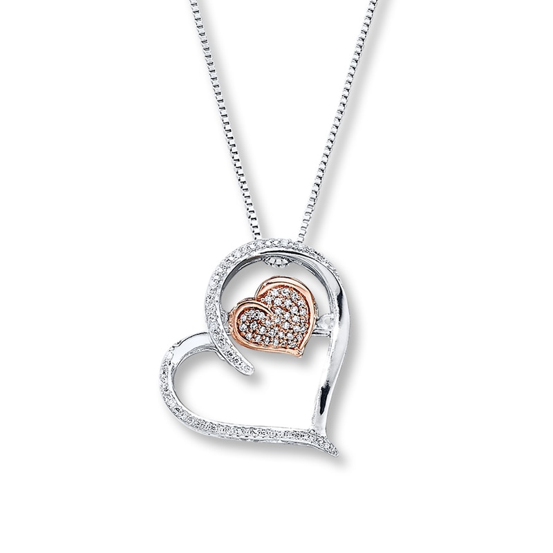 Main Image 1 of Previously Owned Unstoppable Love 1/10 cttw Round-cut Sterling Silver & 10K Rose Gold
