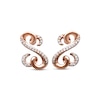 Thumbnail Image 2 of Previously Owned Open Hearts Earrings 1/10 ct tw Diamonds 10K Rose Gold