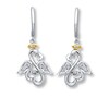 Thumbnail Image 1 of Previously Owned Open Hearts Rhythm Diamond Earrings Sterling Silver & 10K Yellow Gold