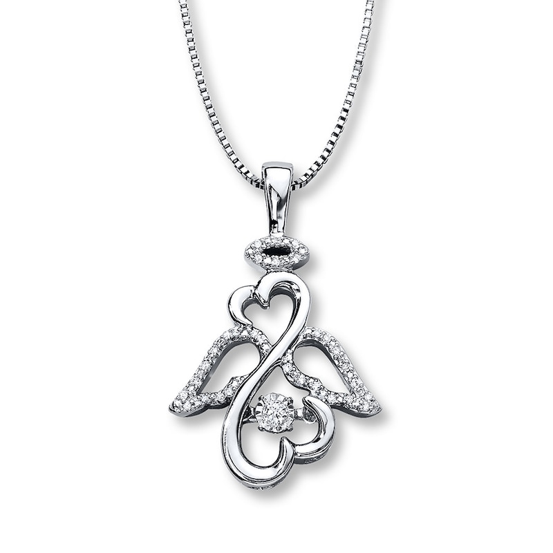 Main Image 1 of Previously Owned Diamond Necklace 1/10 ct tw Diamonds Sterling Silver 18&quot;
