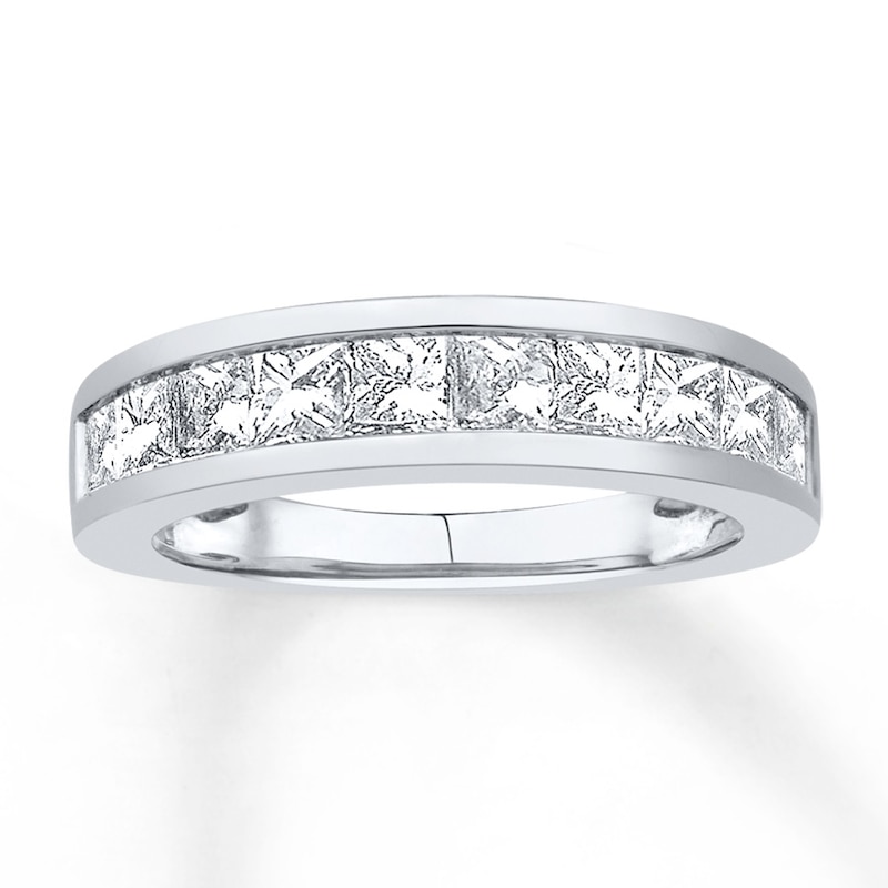 Main Image 1 of Previously Owned Diamond Anniversary Band 1-1/2 ct tw Princess-cut 14K White Gold