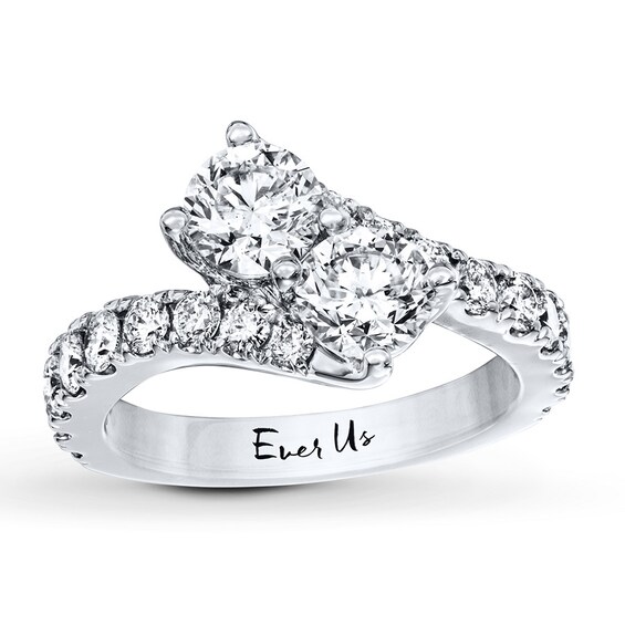 Previously Owned Ever Us Two-Stone Ring 2-1/2 ct tw Round-cut Diamonds 14K White Gold