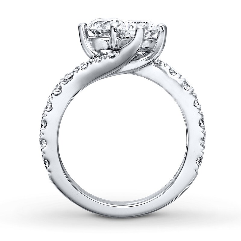 Main Image 2 of Previously Owned Ever Us Two-Stone Ring 2-1/2 ct tw Round-cut Diamonds 14K White Gold