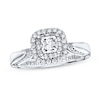 Previously Owned Diamond Engagement Ring 7/8 ct tw Princess & Round-cut Diamonds 14K White Gold