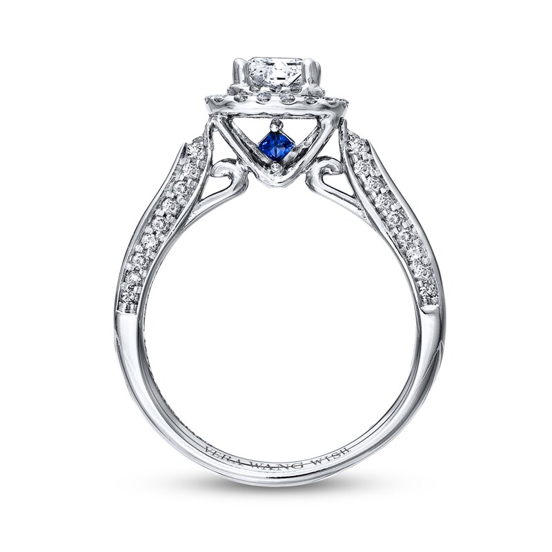 Previously Owned Diamond Engagement Ring 7/8 ct tw Princess & Round-cut Diamonds 14K White Gold