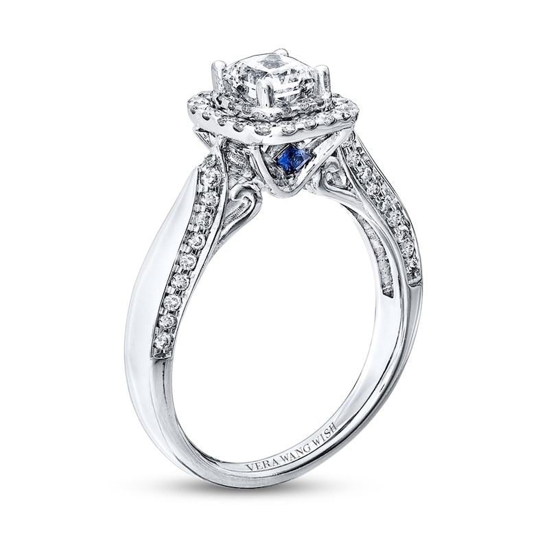 Previously Owned Diamond Engagement Ring 7/8 ct tw Princess & Round-cut Diamonds 14K White Gold