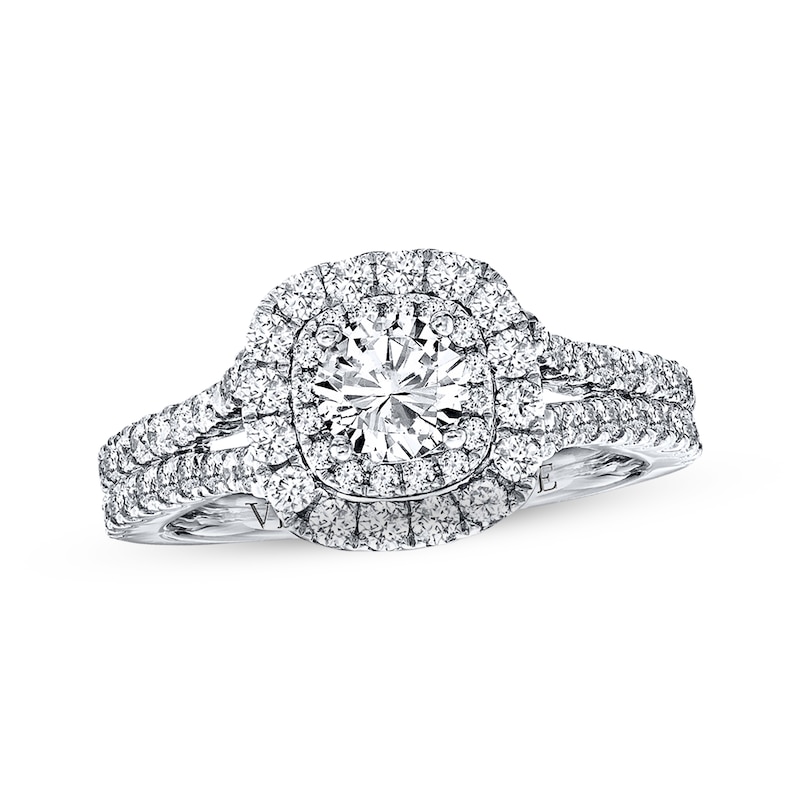 Previously Owned Diamond Engagement Ring 1-1/2 ct tw Round-cut Diamonds 14K White Gold