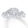 Previously Owned Engagement Ring 3/4 ct tw Round-cut Diamonds 14K White Gold Ring