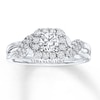 Thumbnail Image 1 of Previously Owned Engagement Ring 3/4 ct tw Round-cut Diamonds 14K White Gold Ring