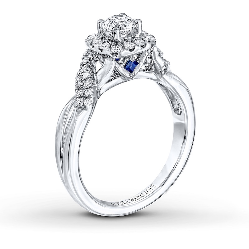 Main Image 3 of Previously Owned Engagement Ring 3/4 ct tw Round-cut Diamonds 14K White Gold Ring