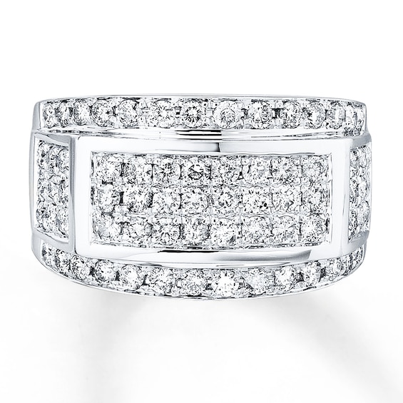 Previously Owned Diamond Men's Band 2 ct tw Round-cut 14K White Gold