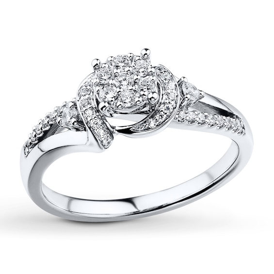 Previously Owned Diamond Promise Ring 1/3 ct tw Round 10K White Gold