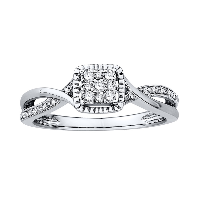 Previously Owned Diamond Promise Ring 1/6 ct tw 10K White Gold