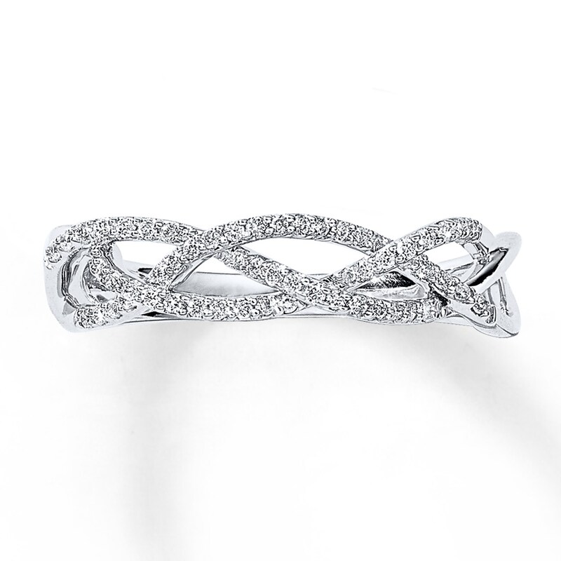 Main Image 1 of Previously Owned Diamond Anniversary Ring 1/6 ct tw Round-cut 10K White Gold