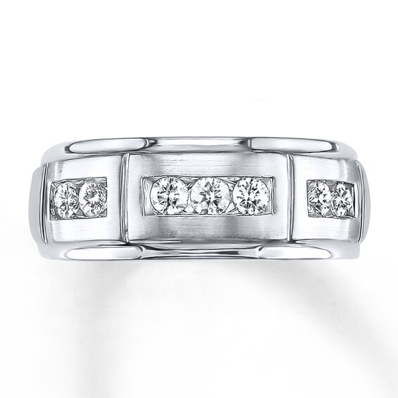 Previously Owned Diamond Men's Wedding Band 1/2 ct tw Round-cut 14K White Gold