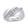 Thumbnail Image 1 of Previously Owned Men's THE LEO Diamond Wedding Band 3/8 ct tw Round-cut 14K White Gold