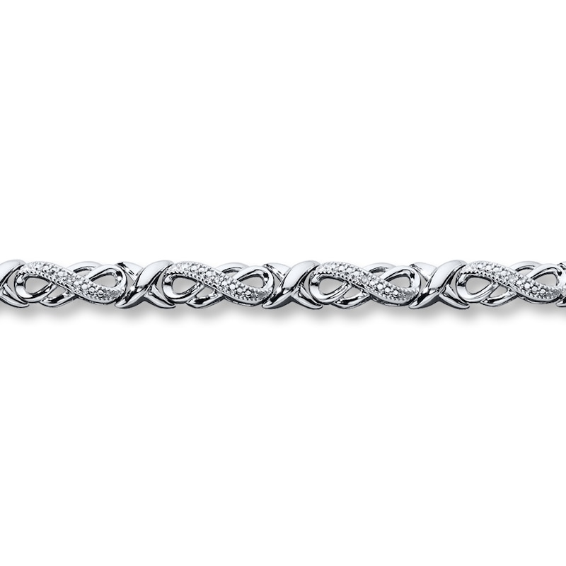Main Image 1 of Previously Owned Infinity Bracelet 1/20 ct tw Round-cut Diamonds Sterling Silver 7.25&quot;