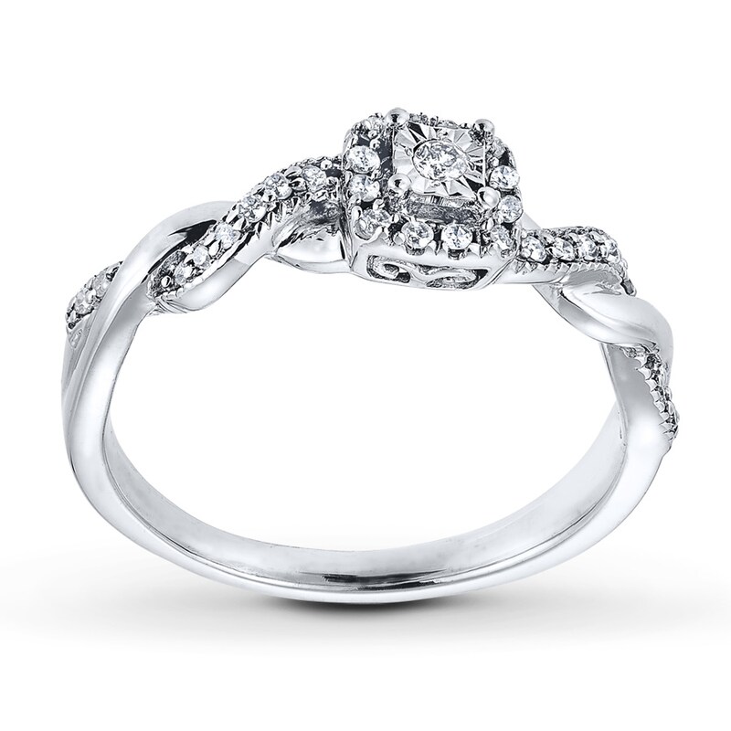 Previously Owned Diamond Ring 1/6 ct tw Round-cut Sterling Silver