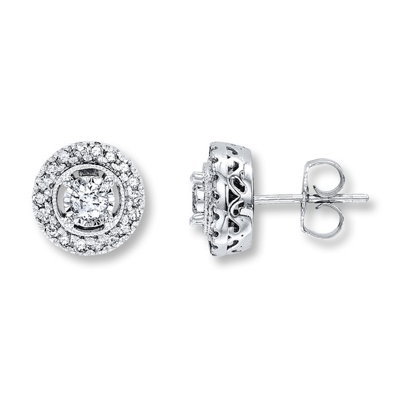Previously Owned Diamond Earrings 1/2 ct tw Round-cut 10K White Gold