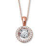 Thumbnail Image 1 of Previously Owned Unstoppable Love 1/4 ct tw Necklace 10K Rose Gold