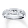 Thumbnail Image 1 of Previously Owned Men's Diamond Wedding Band 1/10 ct tw Round-cut 10K White Gold