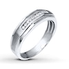 Thumbnail Image 2 of Previously Owned Men's Diamond Wedding Band 1/10 ct tw Round-cut 10K White Gold
