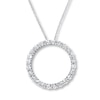 Thumbnail Image 0 of Previously Owned Diamond Circle Necklace 1/2 ct tw Round-cut 10K White Gold