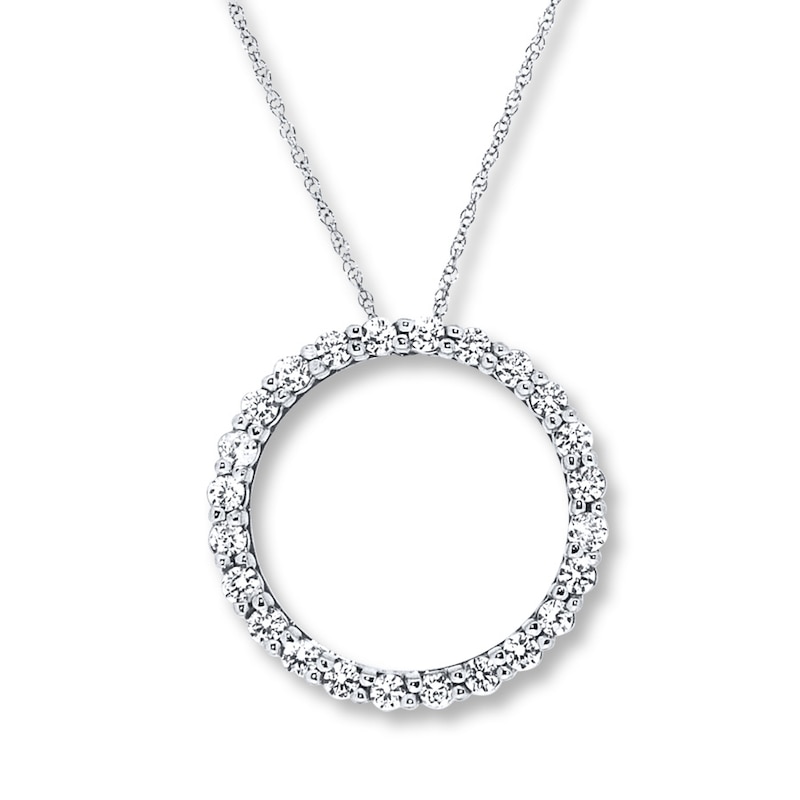 Previously Owned Diamond Circle Necklace 1/2 ct tw Round-cut 10K White Gold