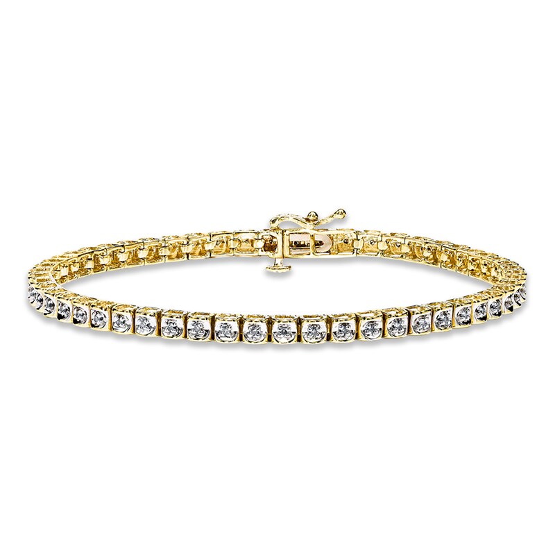 Main Image 1 of Previously Owned Diamond Bracelet 1/6 ct tw Round-cut 10K Yellow Gold