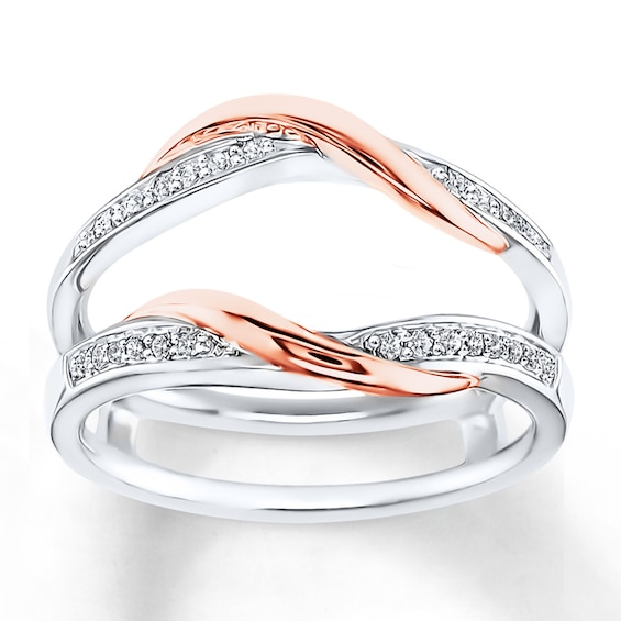 Previously Owned Diamond Enhancer Ring 1/8 ct tw Round-cut 10K Two-Tone Gold