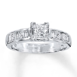 Previously Owned Diamond Engagement Ring 1 Carat tw Princess-cut 14K White Gold