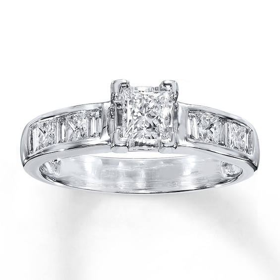 Previously Owned Diamond Engagement Ring 1 Carat tw Princess-cut 14K White Gold