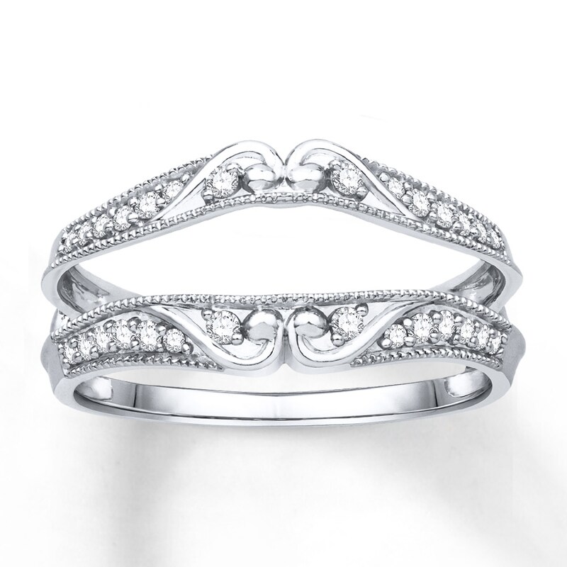 Previously Owned Diamond Enhancer Ring 1/5 ct tw Round-cut 10K White Gold