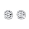 Thumbnail Image 0 of Previously Owned Diamond Earrings 1/2 ct tw Round-cut 10K White Gold