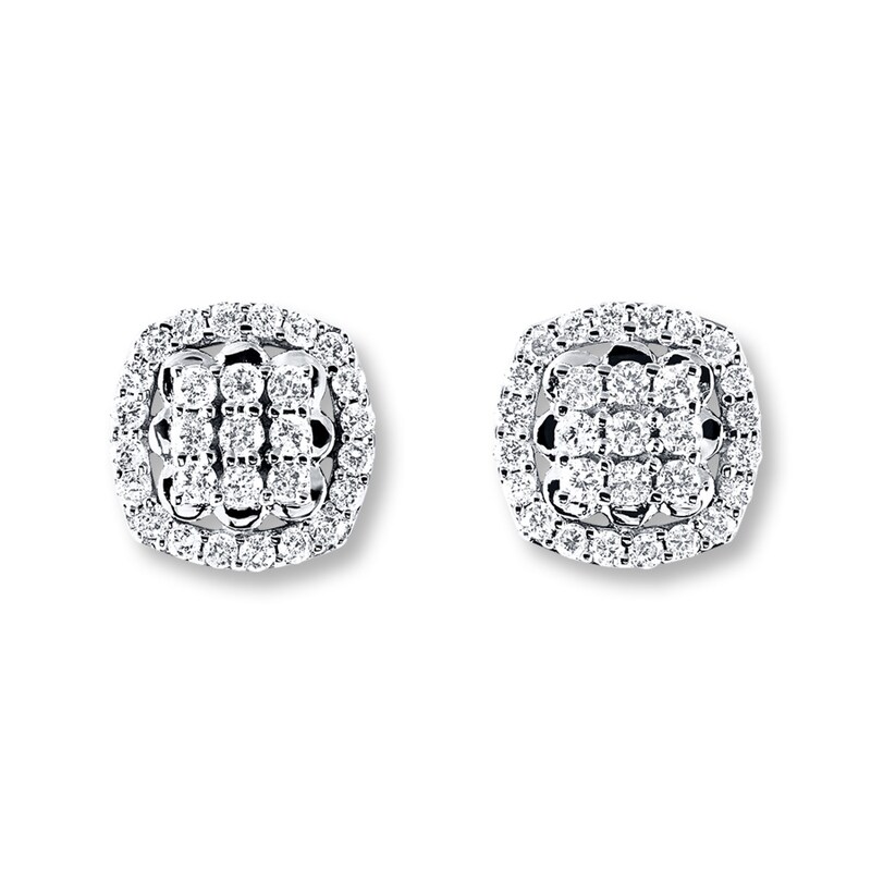 Previously Owned Diamond Earrings 1/2 ct tw Round-cut 10K White Gold