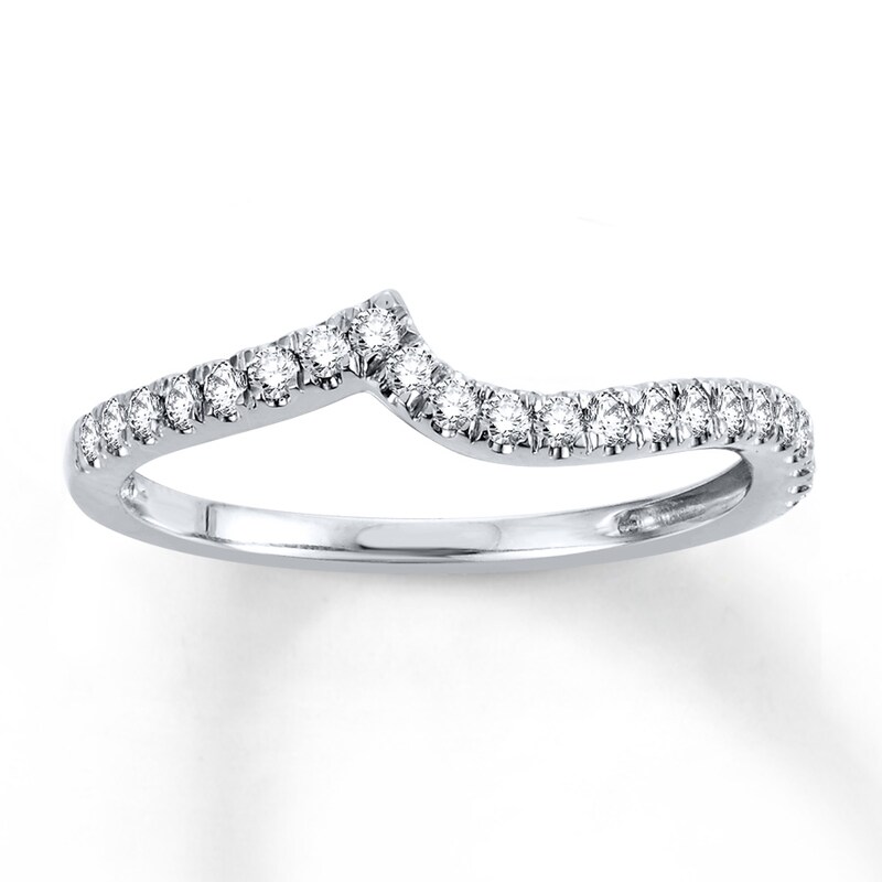 Main Image 1 of Previously Owned Diamond Wedding Band 1/5 ct tw Round-cut 14K White Gold