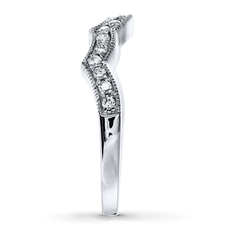 Main Image 3 of Previously Owned Diamond Wedding Band 1/4 ct tw Round-cut 14K White Gold
