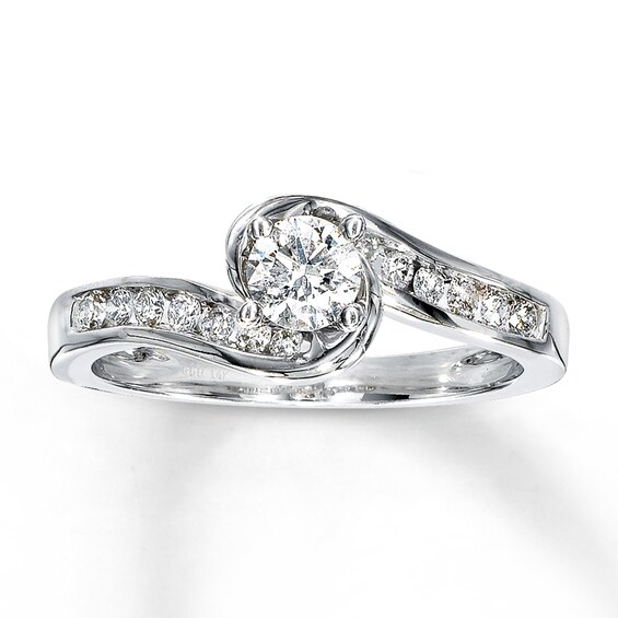 Previously Owned Diamond Engagement Ring 1/2 ct tw Round-cut 14K White Gold