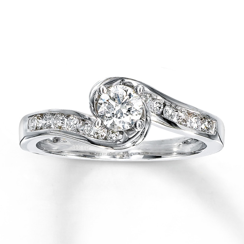 Previously Owned Diamond Engagement Ring 1/2 ct tw Round-cut 14K White Gold
