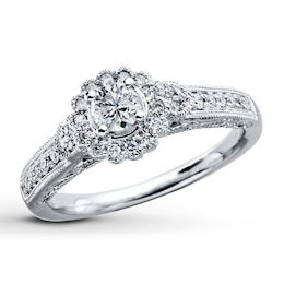 Previously Owned Diamond Engagement Ring 3/8 ct tw Round-cut 14K White Gold