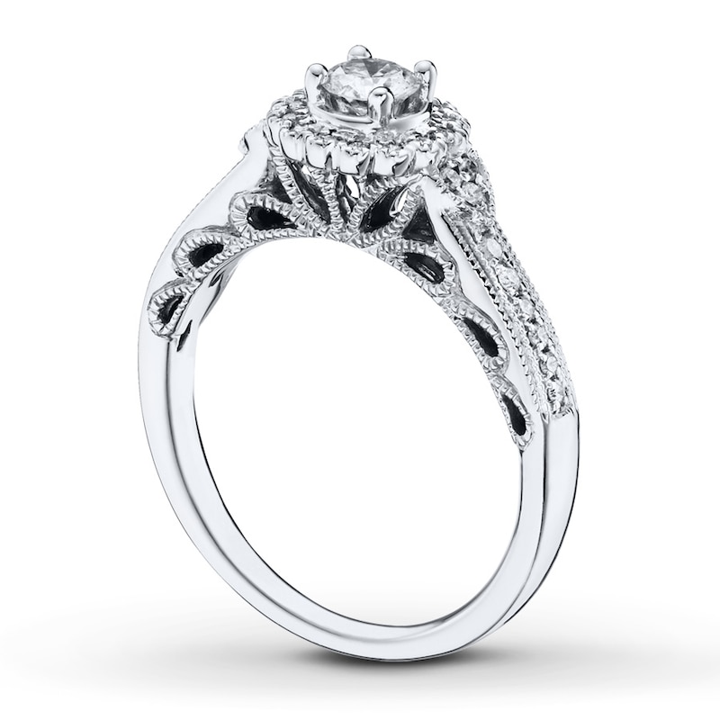 Main Image 2 of Previously Owned Diamond Engagement Ring 3/8 ct tw Round-cut 14K White Gold
