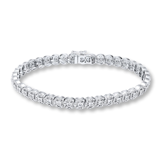Previously Owned Diamond Bracelet 3/8 ct tw Round-cut Sterling Silver 7.75"