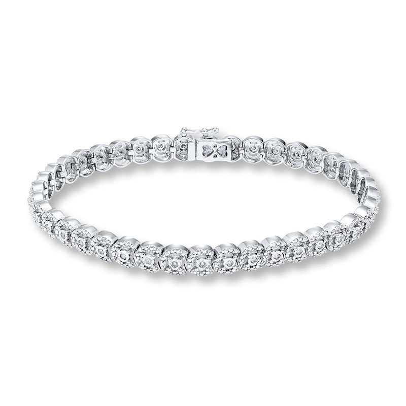 Main Image 1 of Previously Owned Diamond Bracelet 3/8 ct tw Round-cut Sterling Silver 7.75&quot;