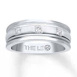 Previously Owned Men's THE LEO Diamond Band 1/2 ct tw Square-cut 14K White Gold